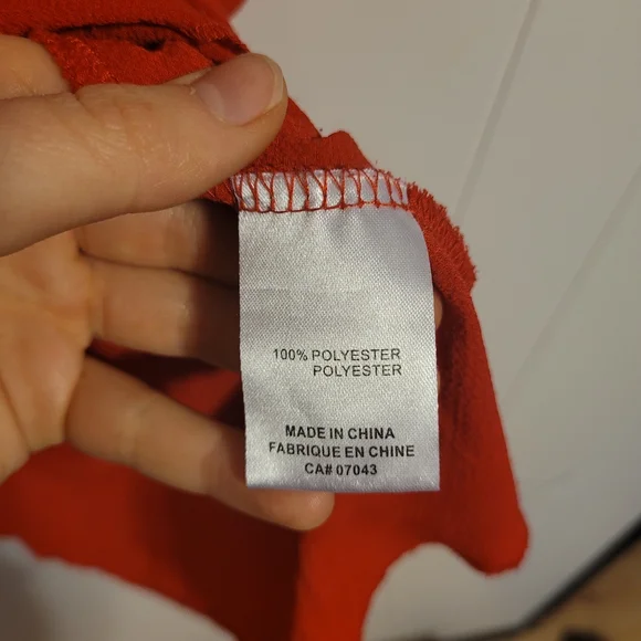 Stella Tweed Red Chiffon Tie Front Blouse - Picture 9 of 10